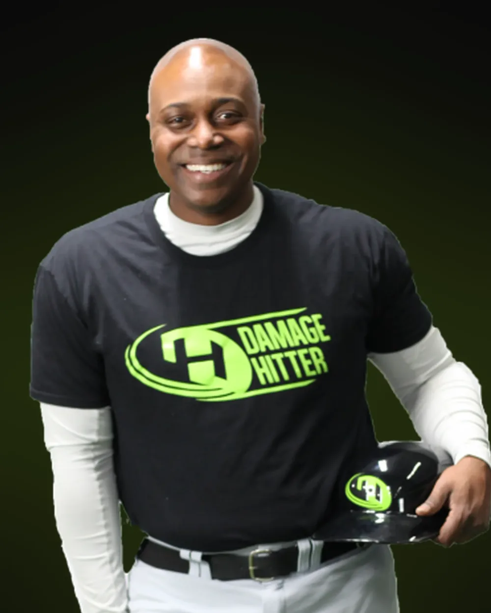Karl Carswell, founder of Damage Hitter, in Damage Hitter uniform